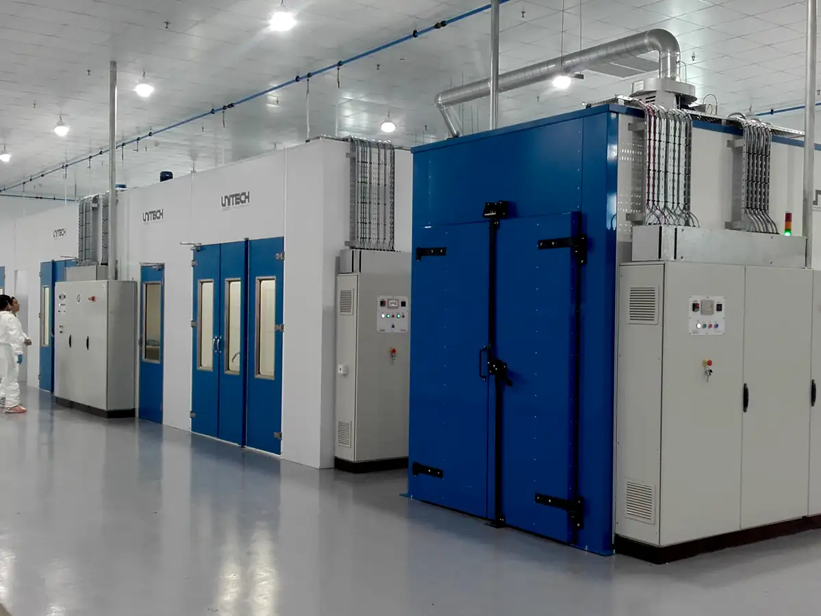 Surface finishing systems experts installing bespoke equipment at Unitech Machinery
